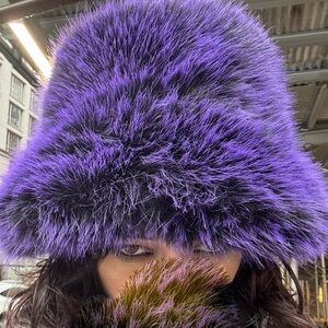 Chic Purple Faux Fur Hat